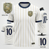 ESBOOR Men's Official Performance Soccer Jersey - White & Gold Pinstripe Training Shirt