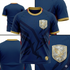 ESBOOR Men's Performance Soccer Jersey - Breathable Athletic Training Shirt - Navy/Gold/Red