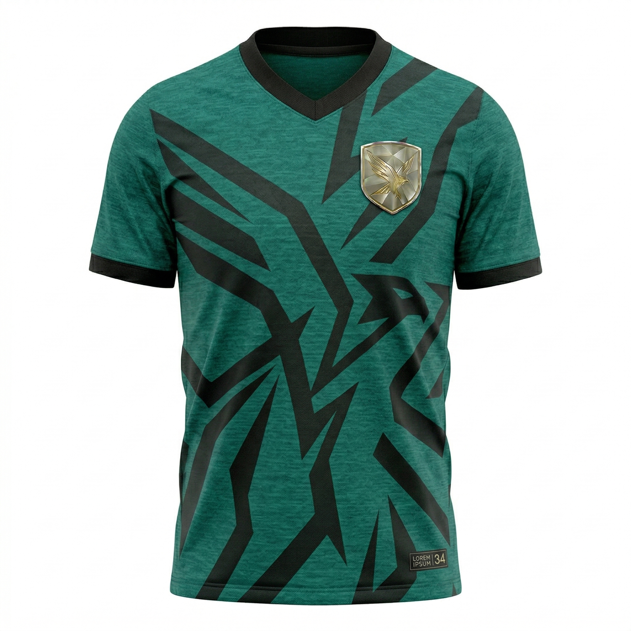 ESBOOR Men's Performance Soccer Jersey - Green & Black Geometric Athletic Training Shirt