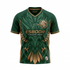 ESBOOR Men's Elite Soccer Jersey - V-Neck Performance Training Shirt - Forest Green/Gold