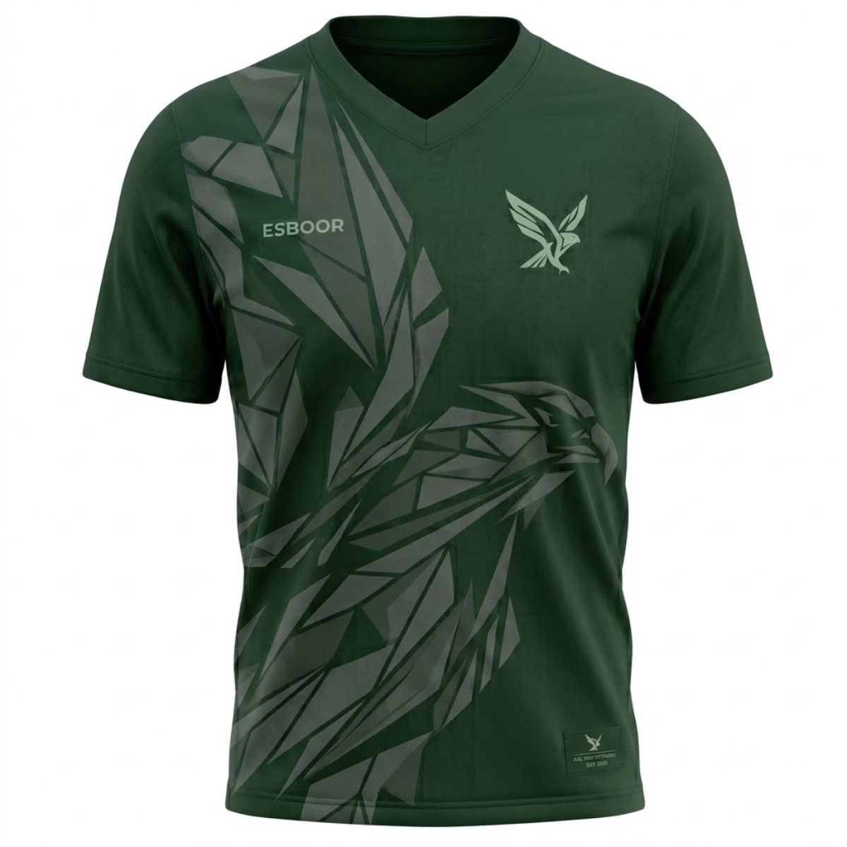 Esboor "Tonal Geometry" Forest Green Performance V-Neck