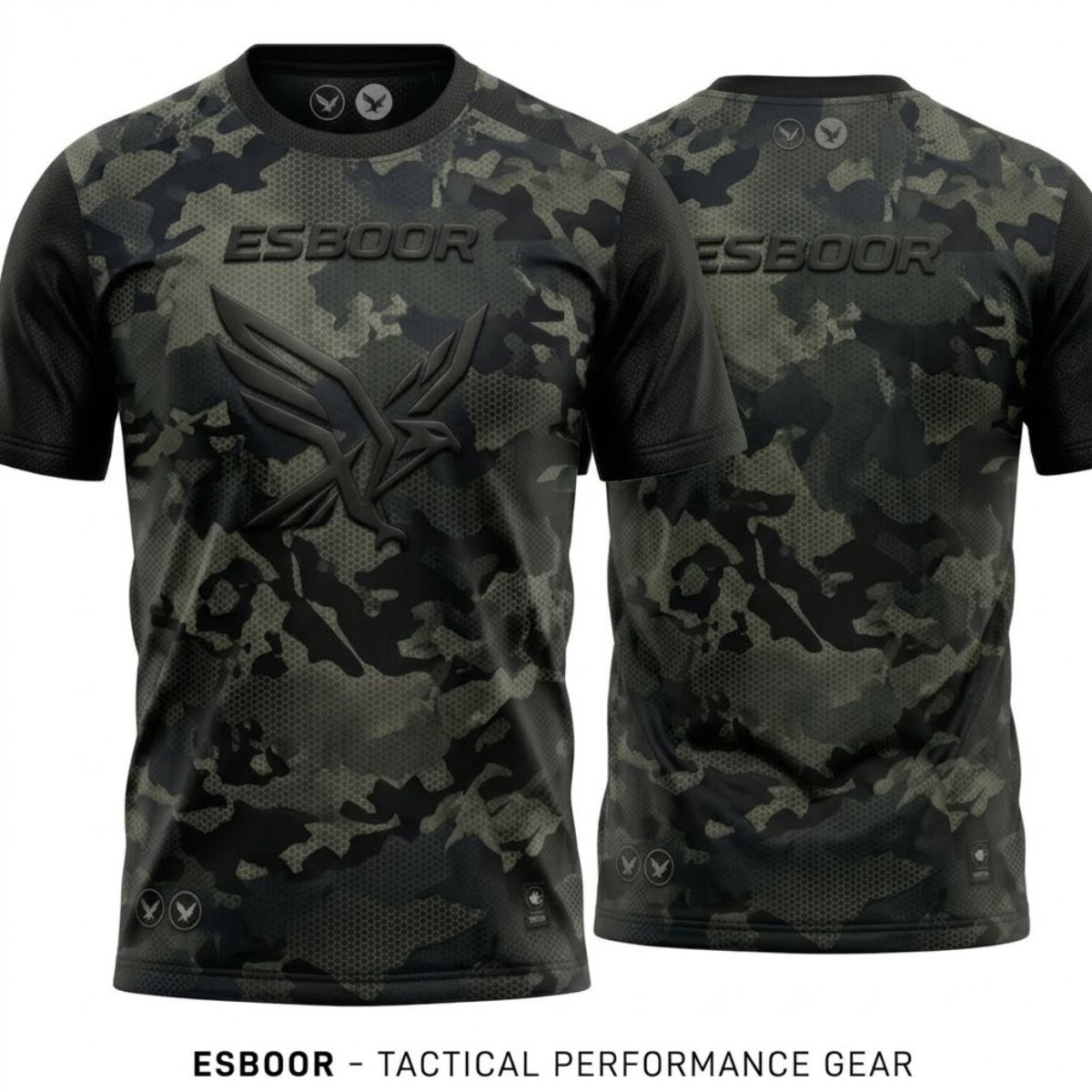 Esboor "Tactical Performance Gear" Men's Camo Crewneck T-Shirt