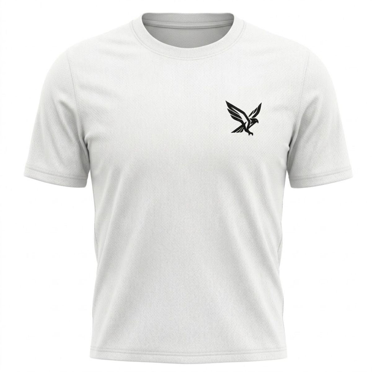 Esboor Men's Eagle Mesh Performance T-Shirt – Breathable White Athletic Training Top