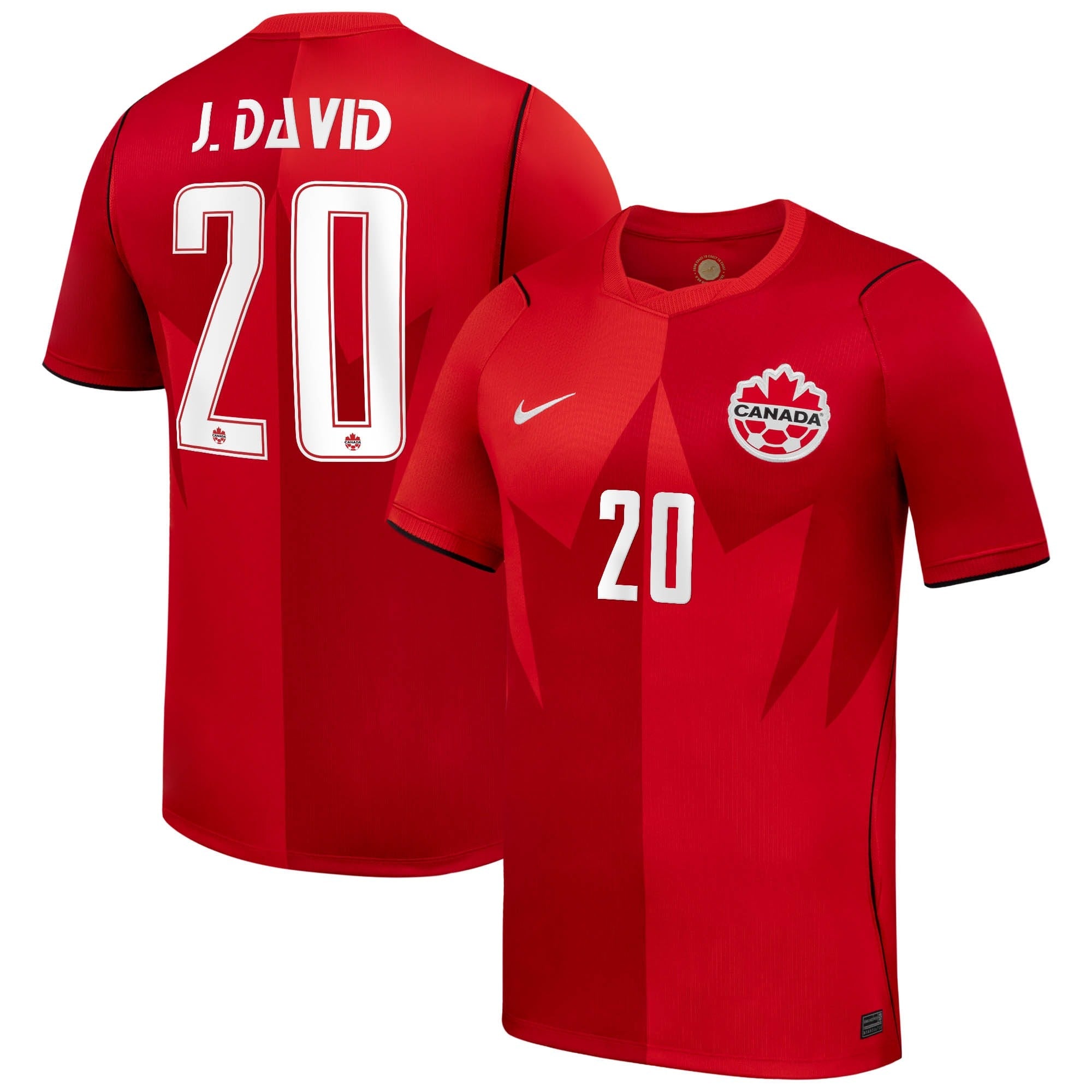 Jonathan David Canada Soccer Nike 2026 Home Stadium Jersey - Red