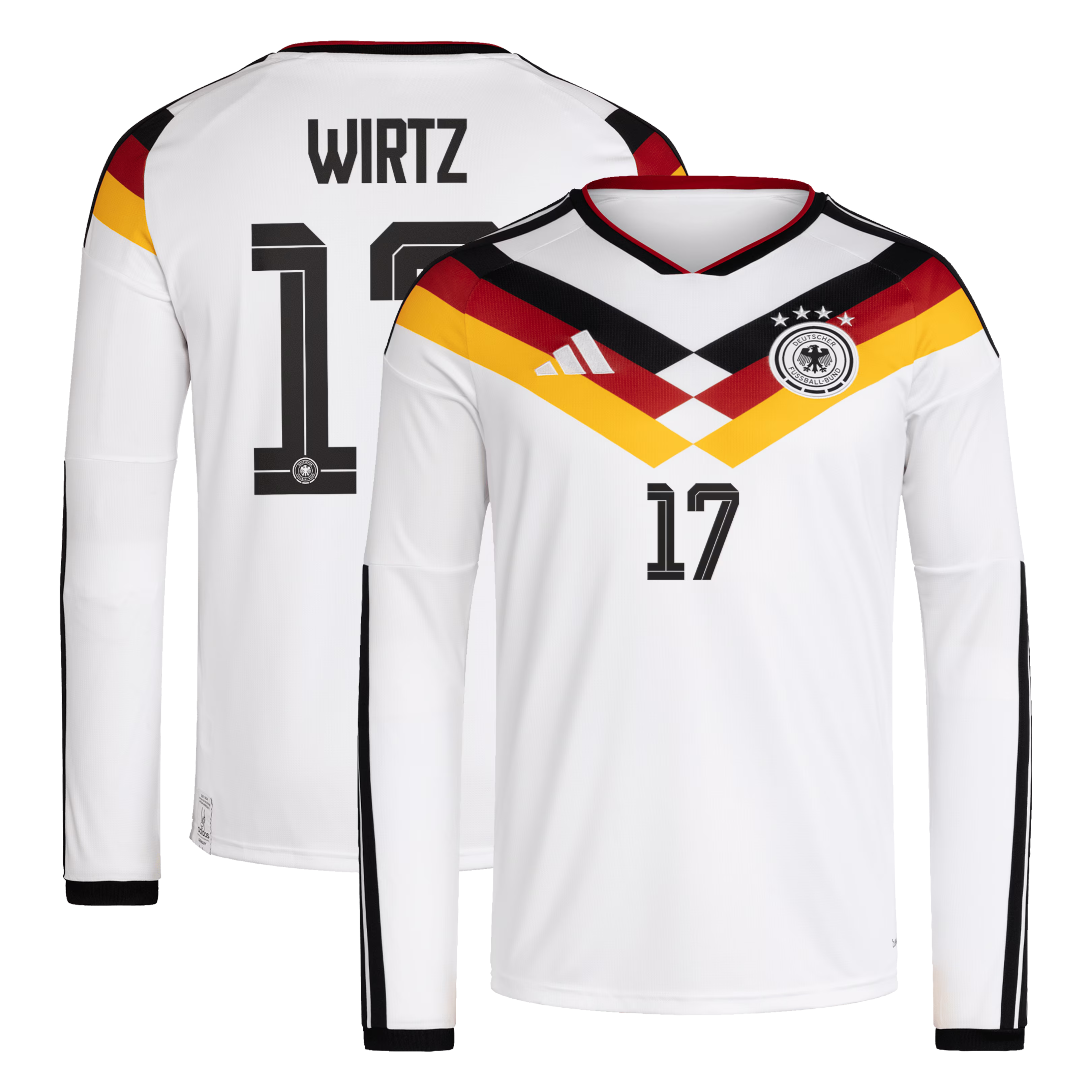 Florian Wirtz Germany National Team adidas 2026 Home Long Sleeve Jersey - White