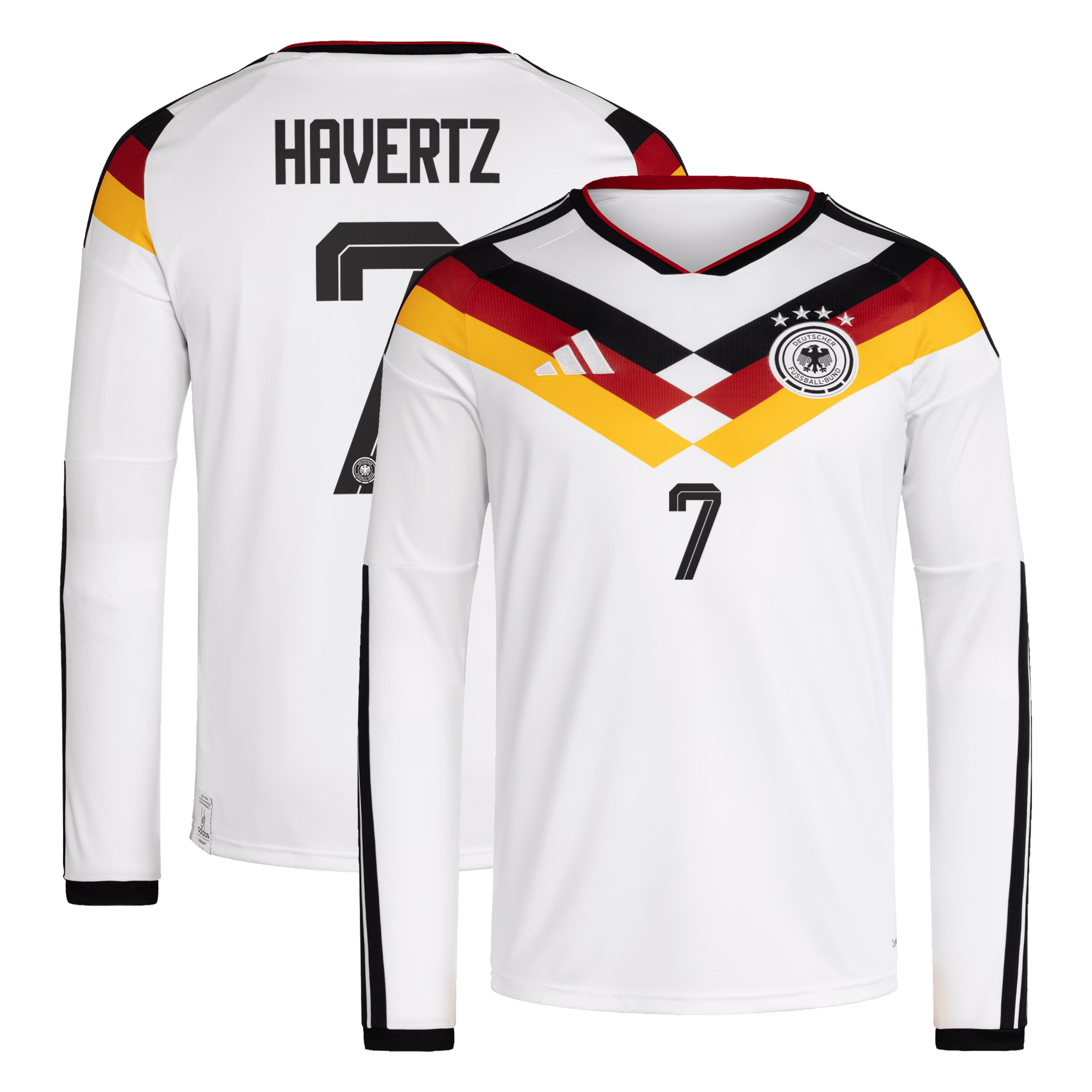 Kai Havertz Germany National Team adidas 2026 Home Long Sleeve Jersey - White