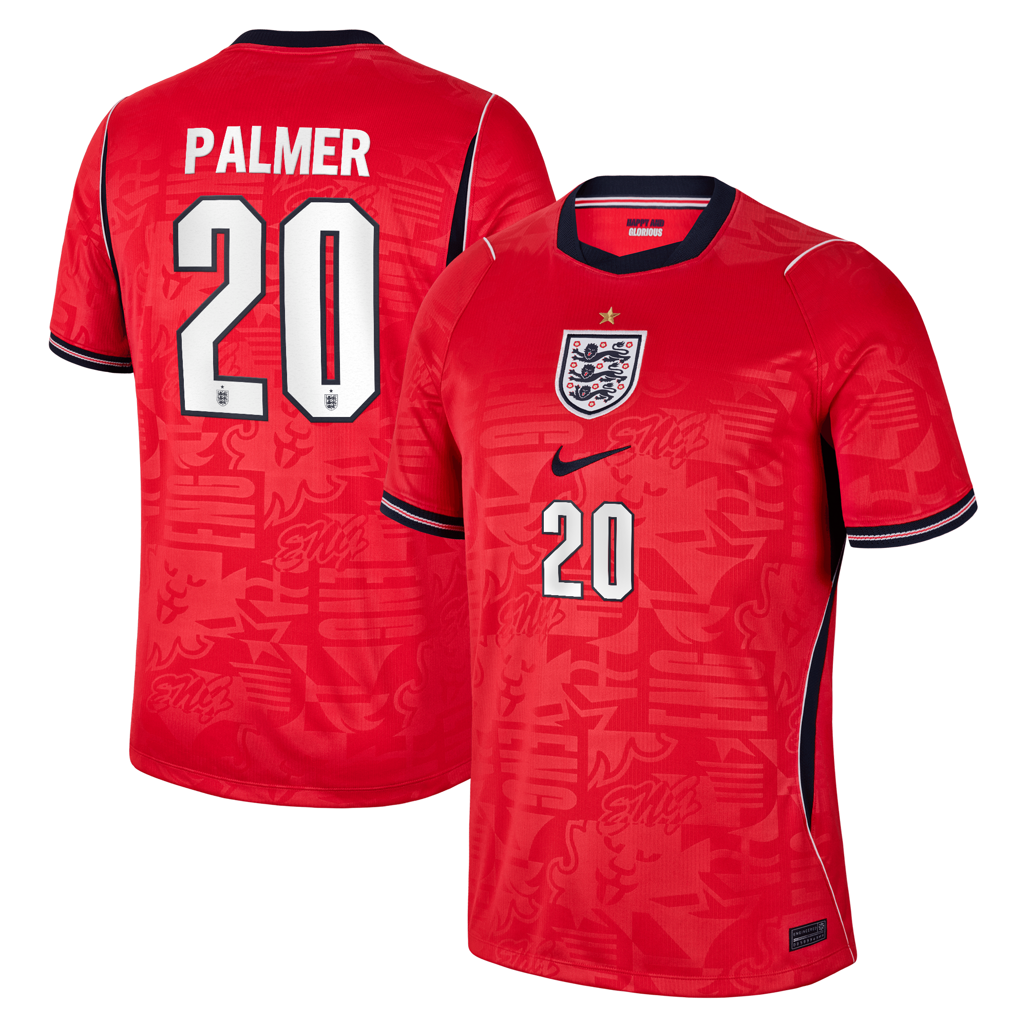 Cole Palmer England National Team Nike 2026 Away Stadium Jersey - Red