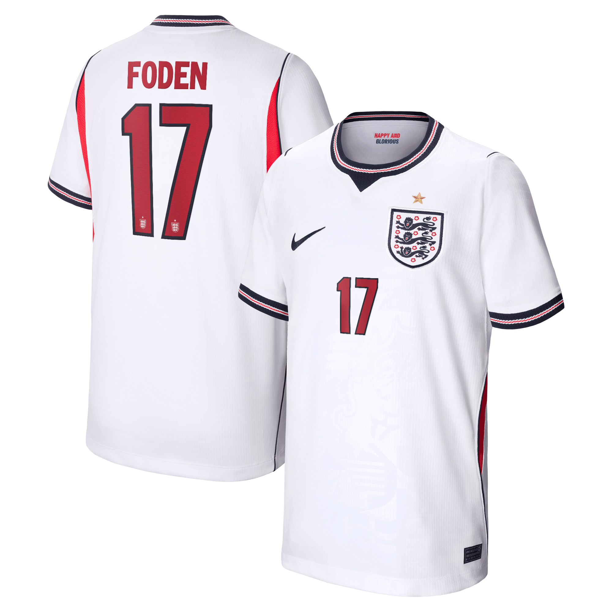 Phil Foden England National Team Nike Youth 2026 Home Stadium Jersey - White