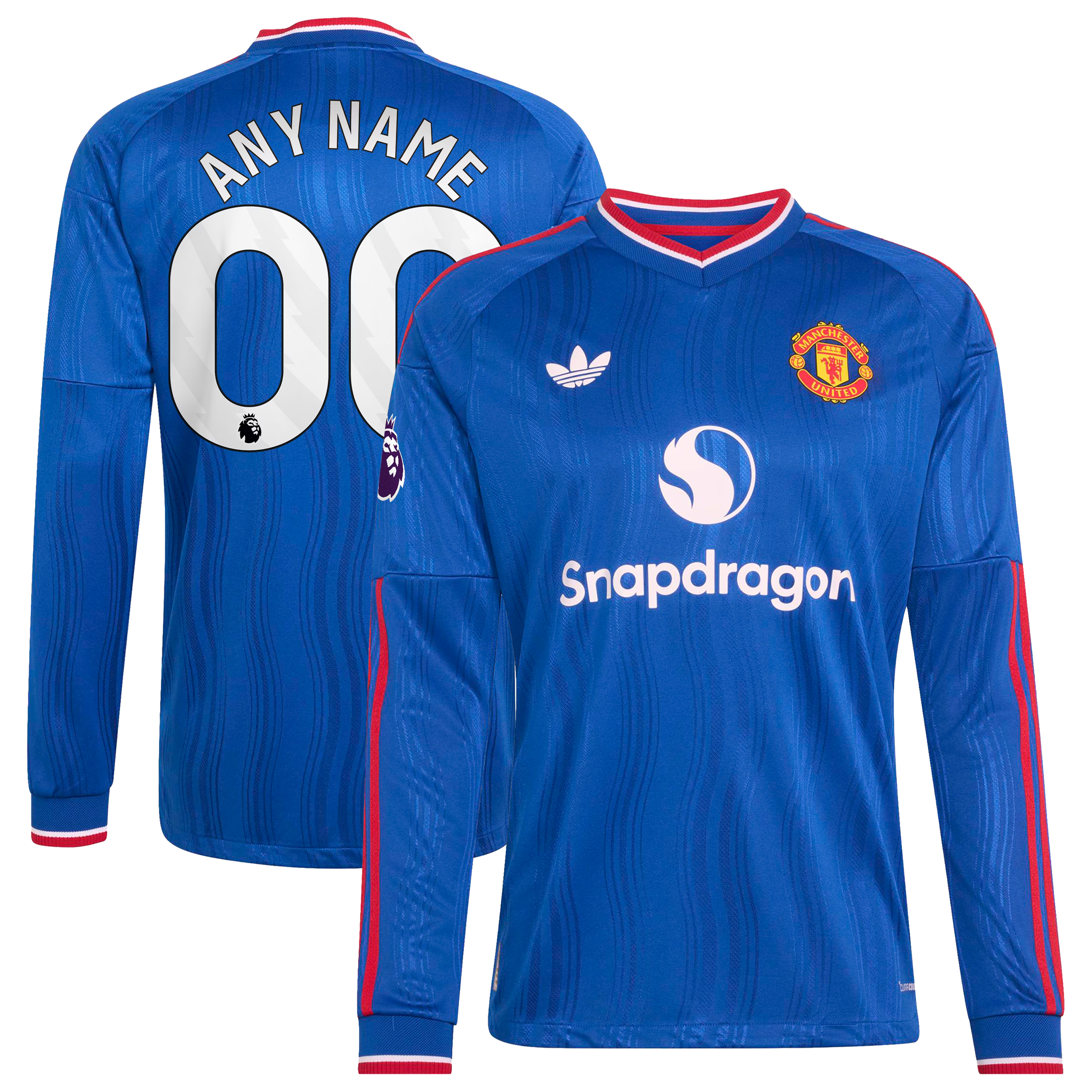 Manchester United adidas 2026/27 Away On-Field Custom Long Sleeve Jersey - Royal