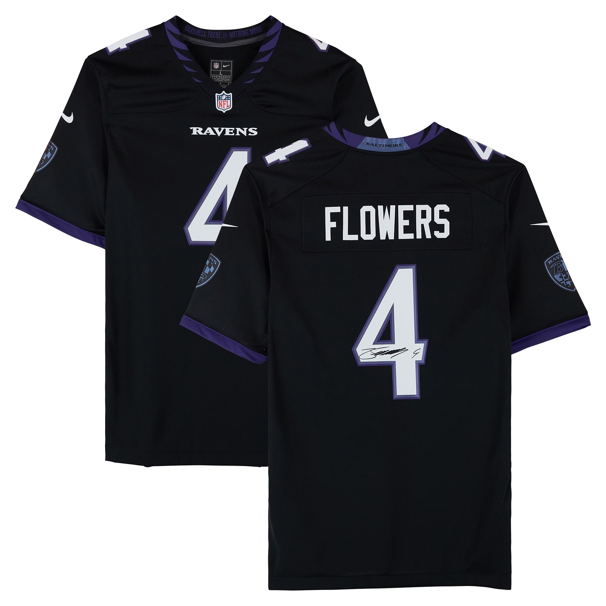 Zay Flowers Baltimore Ravens Autographed Nike 2026 Black Game Jersey
