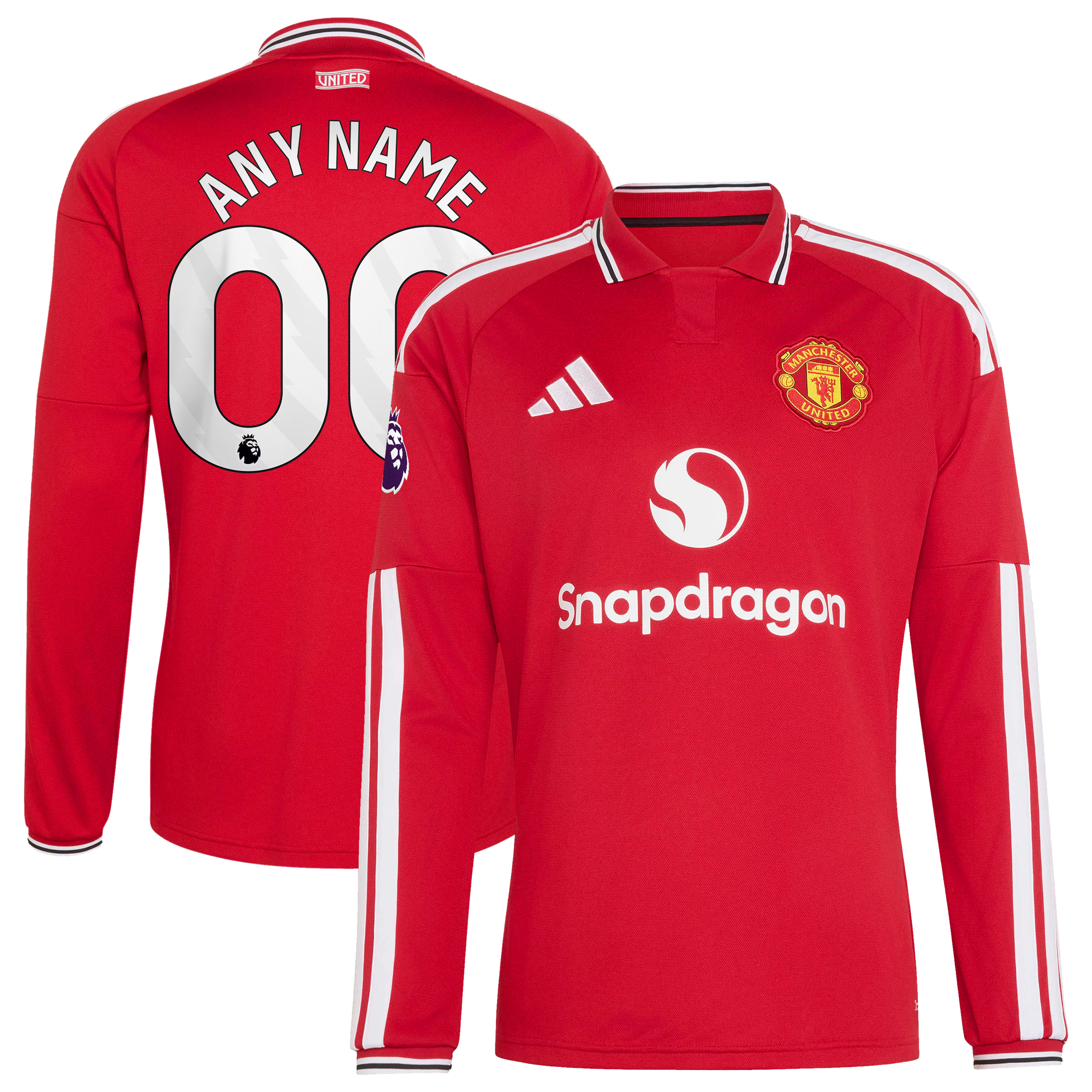 Manchester United adidas 2026/27 Home Long Sleeve Custom Jersey - Red