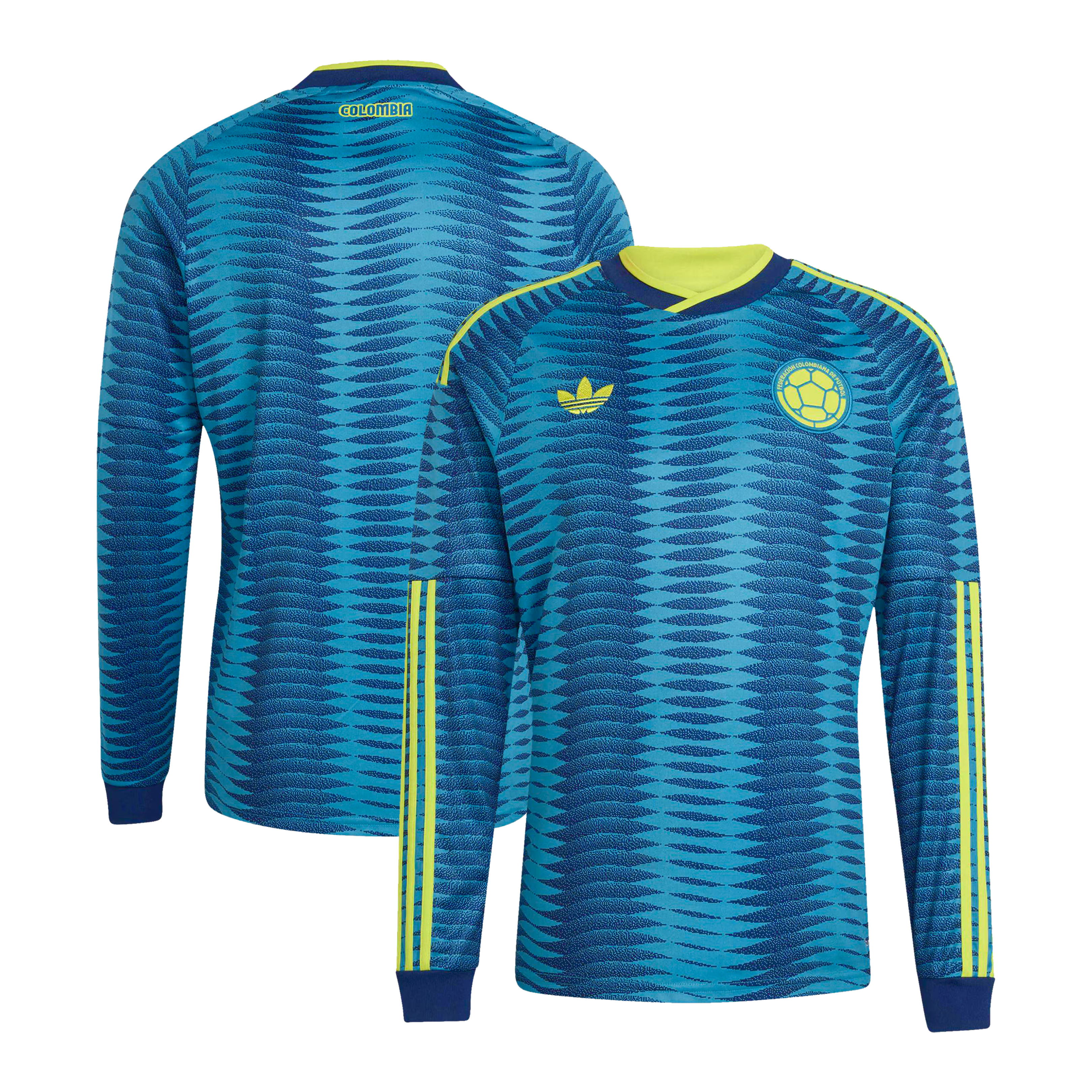 Colombia National Team adidas 2026 Away Long Sleeve Jersey - Turquoise