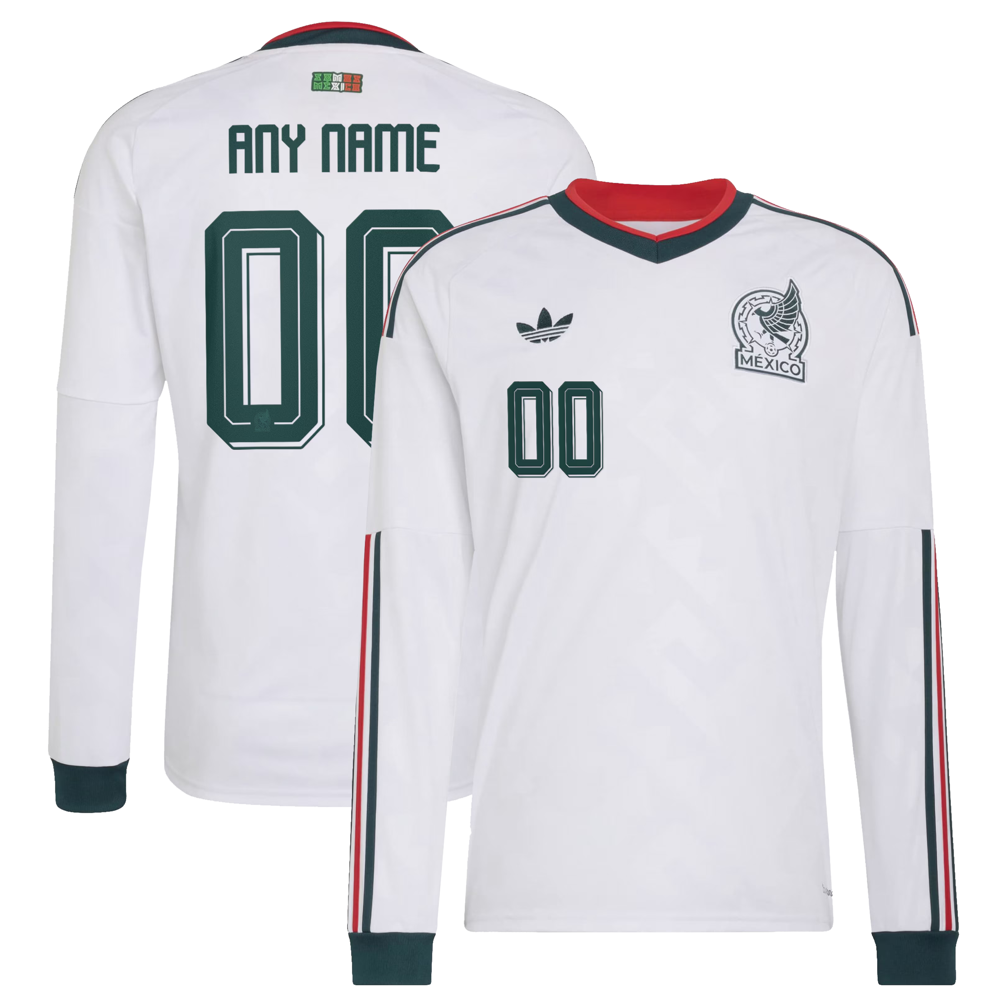 Mexico National Team adidas 2026 Away Long Sleeve Custom Jersey - White