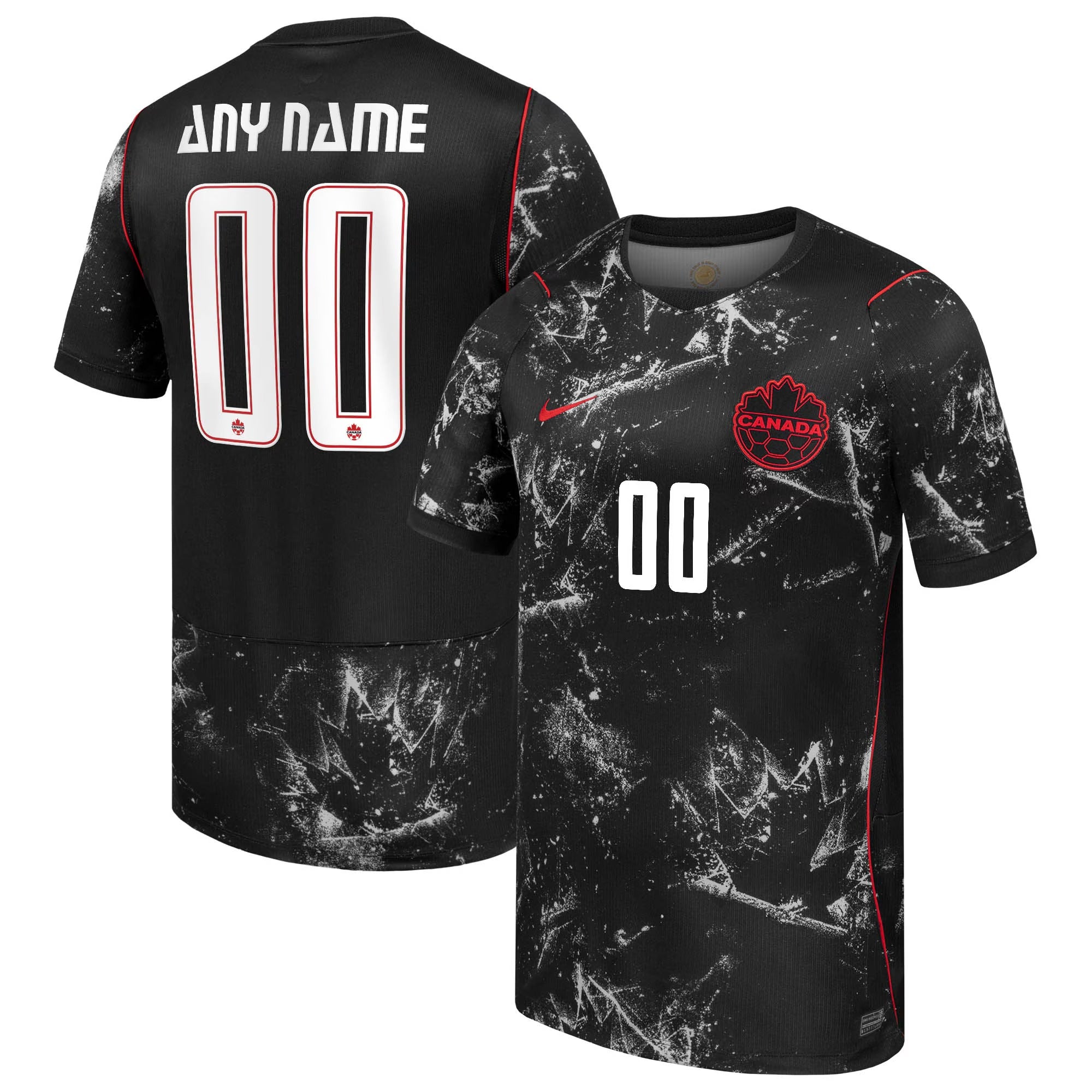 Canada Soccer Nike 2026 Away Stadium Custom Jersey - Black