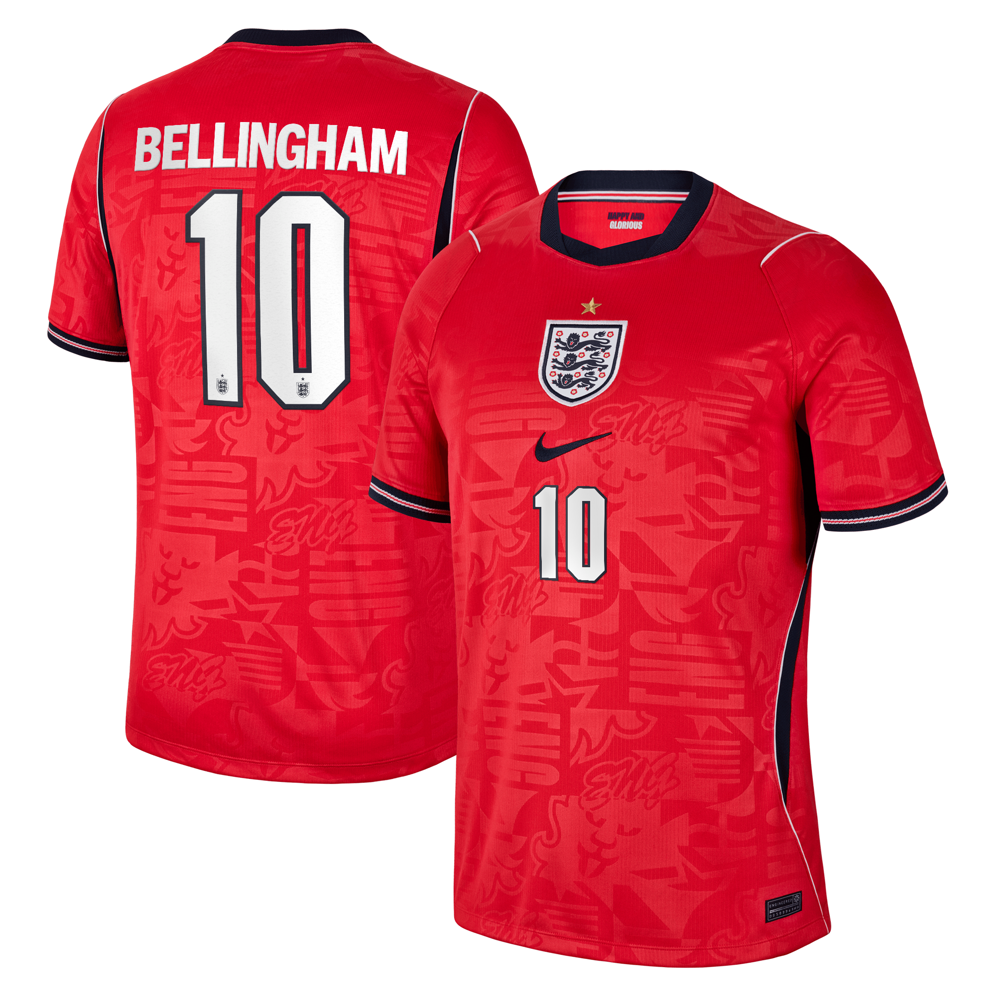 Jude Bellingham England National Team Nike 2026 Away Stadium Jersey - Red