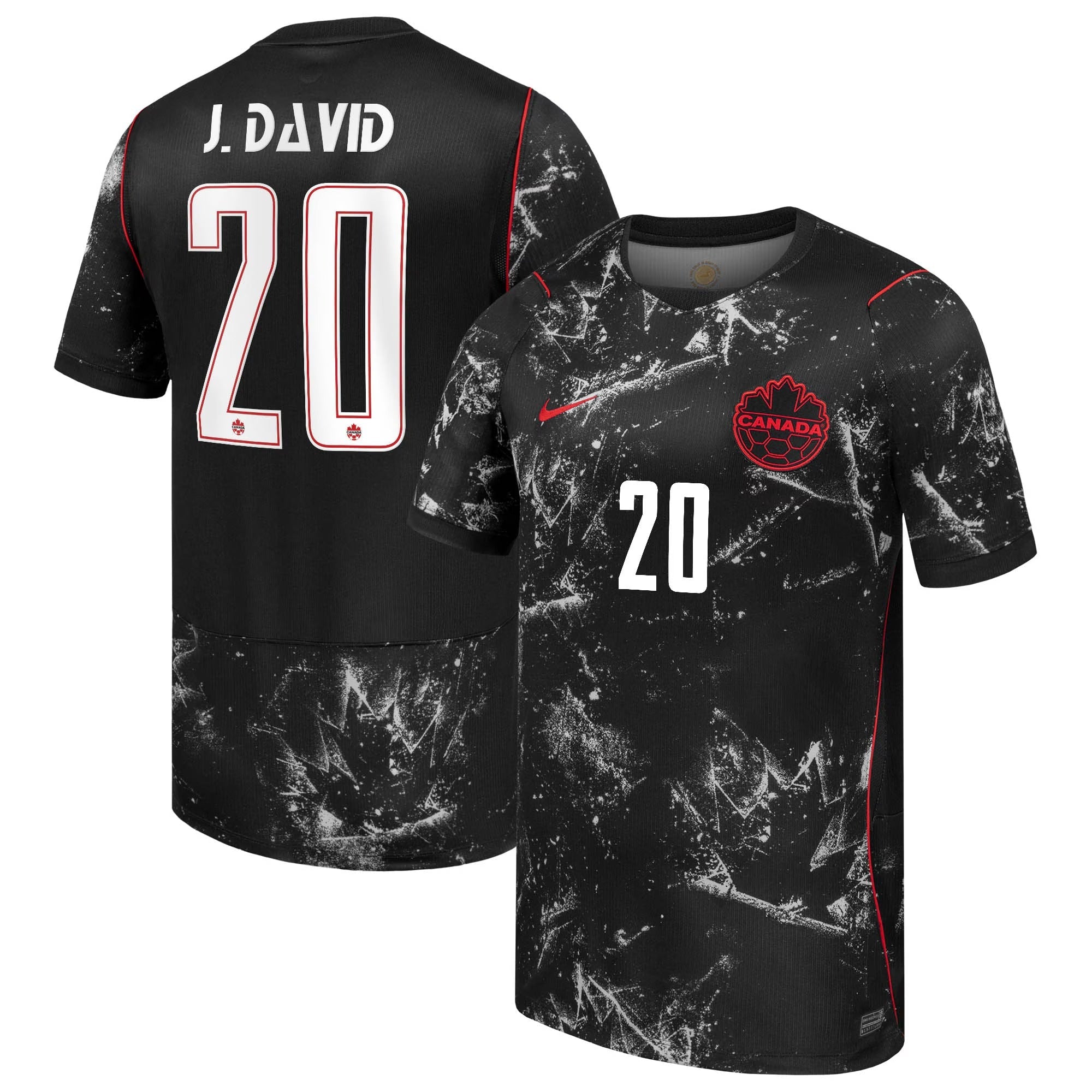 Jonathan David Canada Soccer Nike 2026 Away Stadium Jersey - Black: