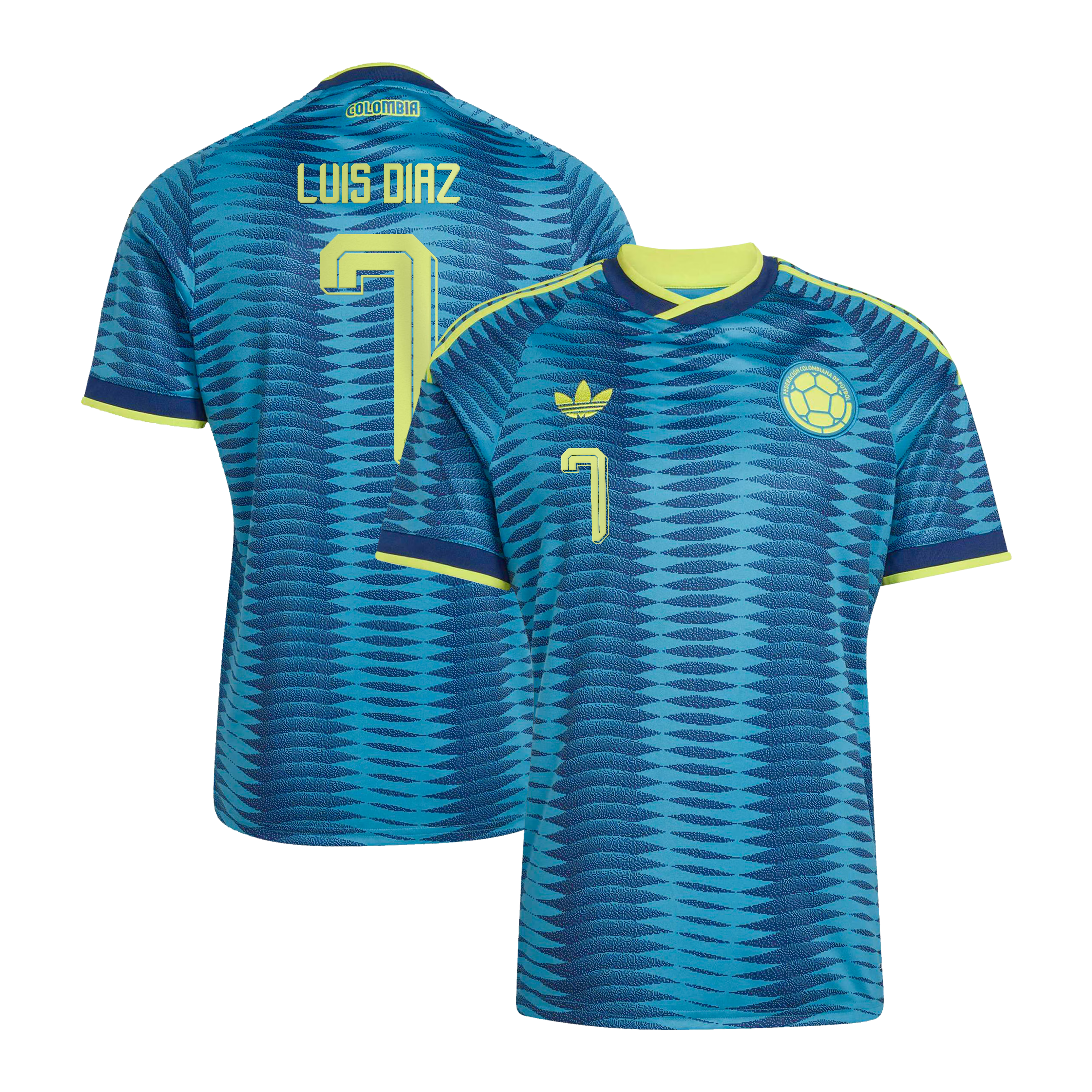 Luis Diaz Colombia National Team adidas 2026 Away Jersey - Turquoise