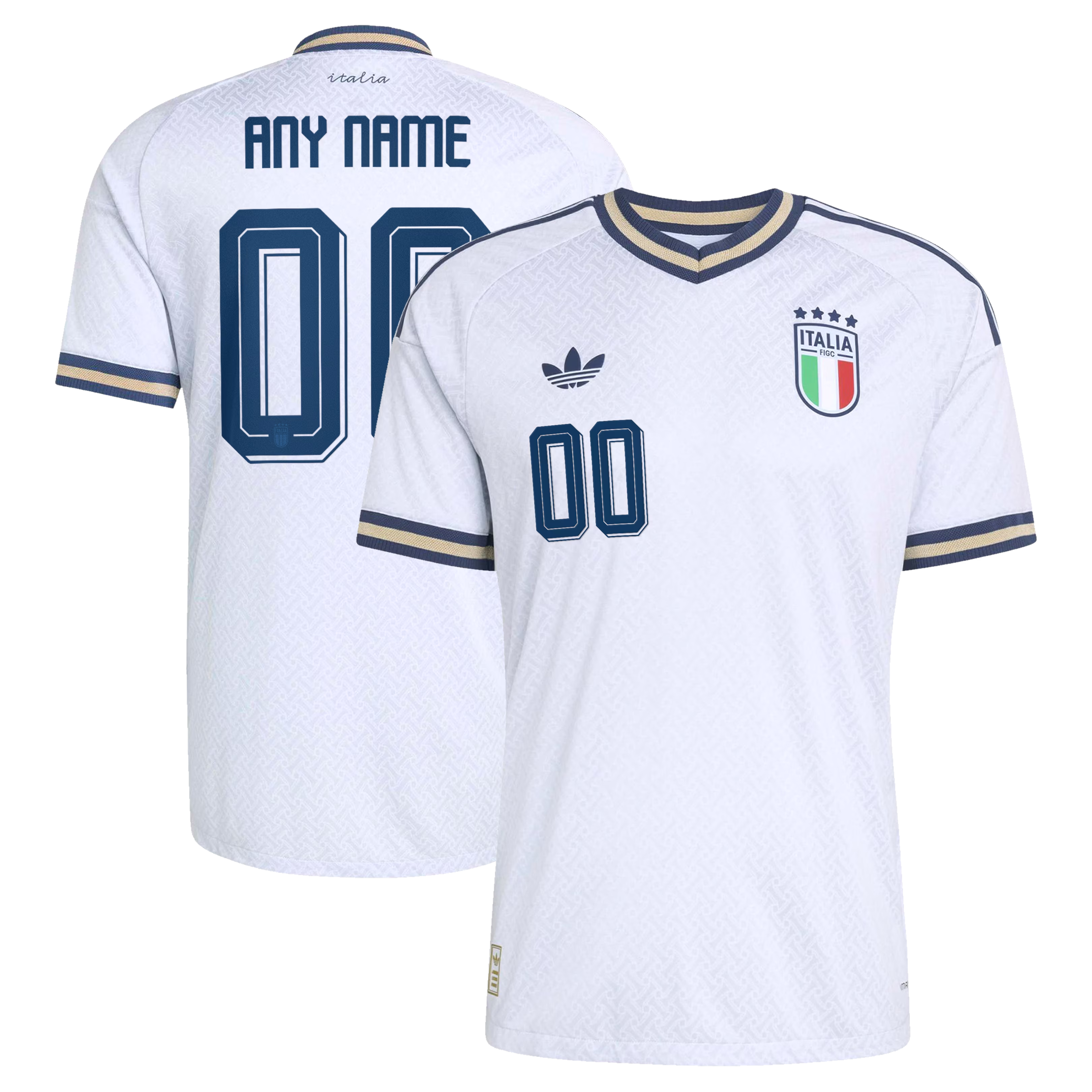 Italy National Team adidas 2026 Away On-Field Custom Jersey - Light Blue