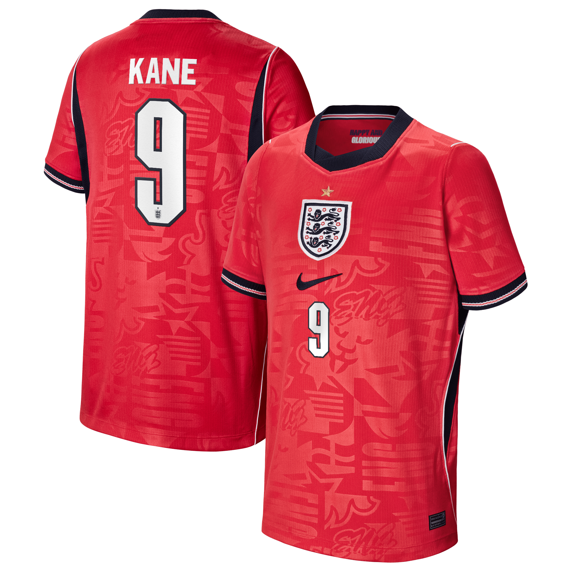 Harry Kane England National Team Nike Youth 2026 Away Stadium Jersey - Red
