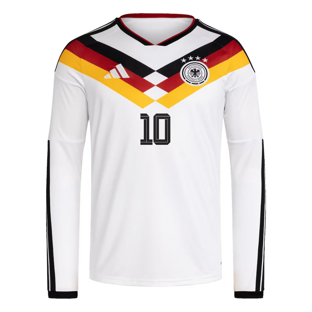 Jamal Musiala Germany National Team adidas 2026 Home Long Sleeve Jersey - White