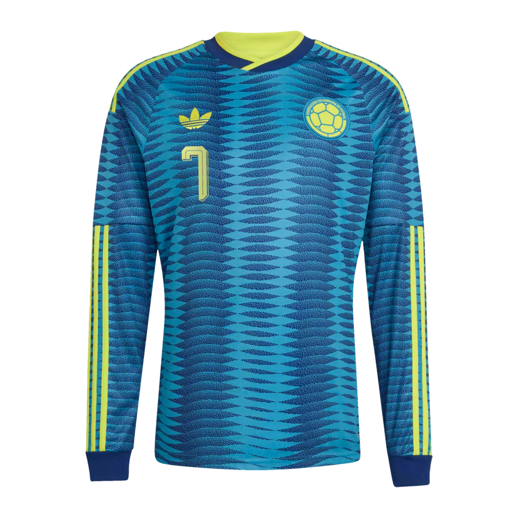 Luis Diaz Colombia National Team adidas 2026 Away Long Sleeve Jersey - Turquoise