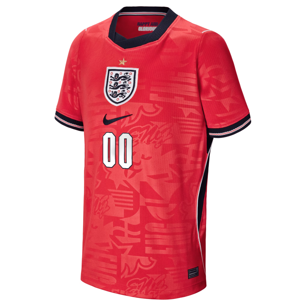 England National Team Nike Youth 2026 Away Stadium Custom Jersey - Red